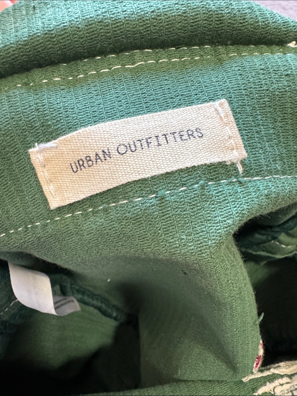 Urban Outfitters Green Corduroy small embroidered backpack 100% Cotton - Picture 2 of 15